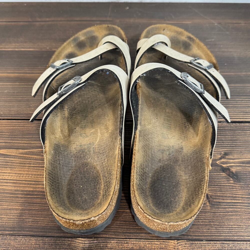 Birkenstock Mayari Sandals beige leather size 41 EUC - Picture 4 of 5